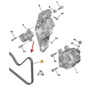 Correia Alternador Peugeot 208 2013 a 2020 - Original