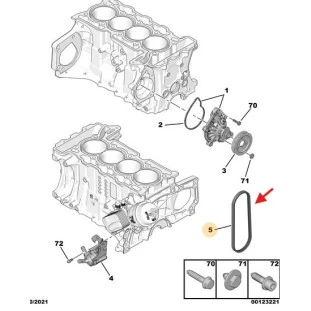 Correia Bomba Água Peugeot 3008 2017 a 2020 - Original