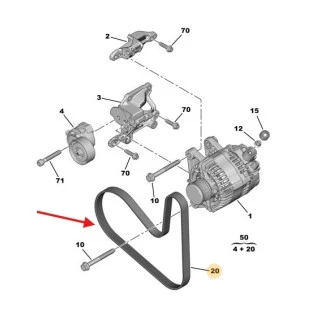 Correia do Alternador Peugeot 208 2013 a 2021 - Original