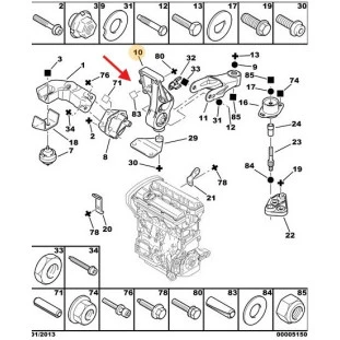Coxim Câmbio Peugeot Partner 1999 a 2021 - Inferior - Original