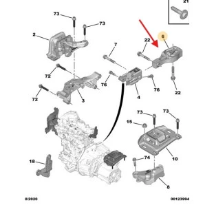 Coxim Motor Citroen Jumpy 2018 a 2021 - Inferior - Original