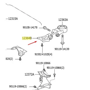 Coxim Motor Toyota Yaris 2019 a 2022 - Inferior - Original