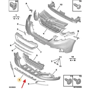 Defletor Para-choque Peugeot 2008 2019 a 2022 - Dianteiro / Inferior - Original