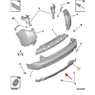 Defletor Para-choque Peugeot 2008 2019 a 2022 - Traseiro / Inferior - Original