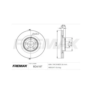 Disco de Freio Ventilado Ford Edge 2009 a 2016 - Esquerdo ou Direito / Dianteiro - Fremax