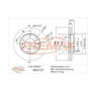 Disco de Freio Ventilado Hyundai H1starex 2000 a 2005 - Esquerdo ou Direito / Dianteiro - Fremax