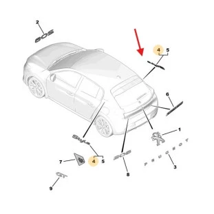 Emblema Style Lateral Peugeot 208 2021 - Direito - Original