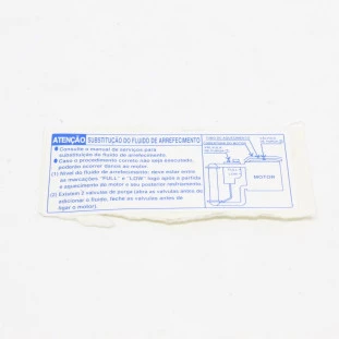 Etiqueta Adesivo Sistema Arrefecimento Toyota Fielder 2007 a 2008 - Original