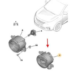 Farol Neblina com Led Peugeot 3008 2017 a 2020 - Esquerdo / Dianteiro - Original