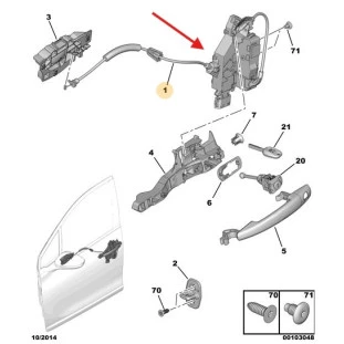 Fechadura da Porta Peugeot 2008 2020 a 2022 - Esquerdo / Dianteiro - Original