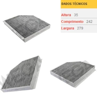Filtro Ar Condicionado Carvão Audi A5 2009 a 2021 - Wega