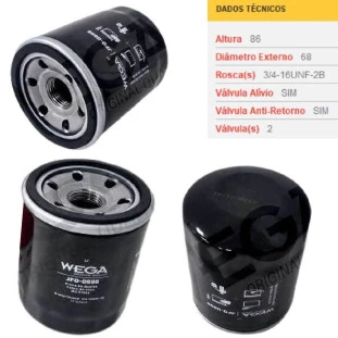 Filtro Oleo Suzuki G.vitara 2009 a 2016 - Wega