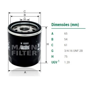 Filtro Oleo Nissan Xtrail 2007 a 2008 - Mann Filter