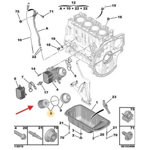 Filtro Óleo Peugeot Expert 2018 a 2021 - Original