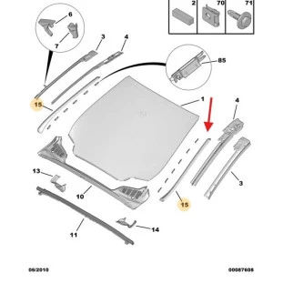 Friso Pestana Para-brisa Peugeot 408 2011 a 2019 - Direito / Dianteiro - Original