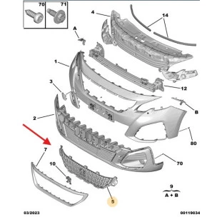 Grade Para-choque Peugeot 2008 2020 a 2022 - Original