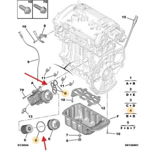 Jogo Juntas Trocador de Calor Peugeot 3008 2011 a 2020 - Original