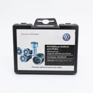 Jogo de Parafuso Antifurto Volkswagen Up 2014 a 2021 - Externo - Original