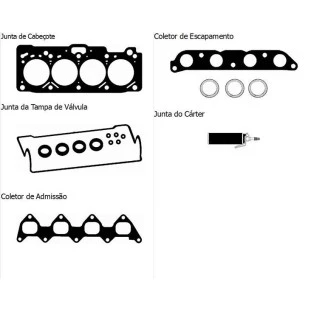 Junta Completa com Retentores Toyota Corolla 1993 a 1999 - Takao