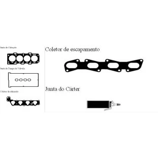 Junta Completa sem Retentor Fiat Brava 2000 a 2003 - Traseiro - Takao