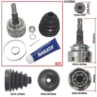 Junta Homocinética Roda Chevrolet Vectra 1997 a 2011 - Direito - Nakata