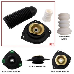 Kit Coxim Batente e Coifa do Amortecedor sem Rolamento Nissan Sentra 2014 a 2019 - Esquerdo / Dianteiro - QuatroXQuatro