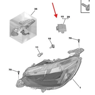 Módulo Reator do Farol Peugeot 208 2021 - Original