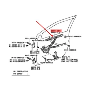 Maquina Vidro Toyota Hilux 2010 a 2015 - Esquerdo / Dianteiro - Original