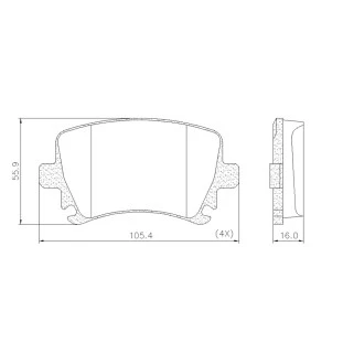 Pastilha de Freio Cerâmica Antirruído Audi A4 2004 a 2008 - Traseiro - Fras-le