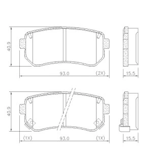 Pastilha de Freio Cerâmica Antirruído Hyundai Tucson 2005 a 2010 - Traseiro - Fras-le
