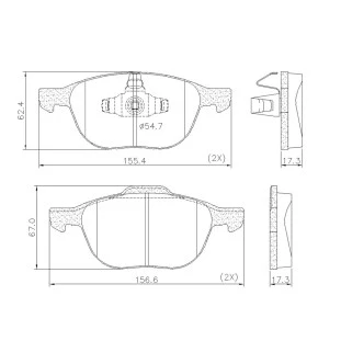 Pastilha de Freio Cerâmica Antirruído Volvo S40 2004 a 2006 - Dianteiro - Fras-le