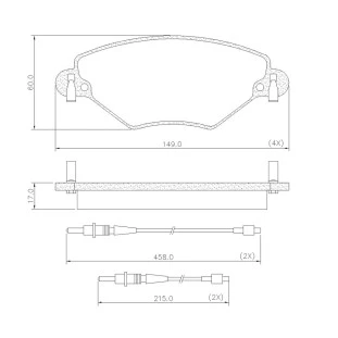 Pastilhas de Freio Citroen C5 2001 a 2012 - Dianteiro - Fras-le