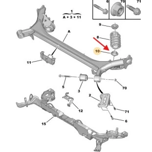 Prato da Mola Peugeot 308 2013 a 2015 - Traseiro / Interno / Inferior - Original