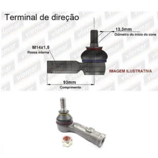 Terminal Direção Volkswagen Fox 2004 a 2022 - Direito - Viemar